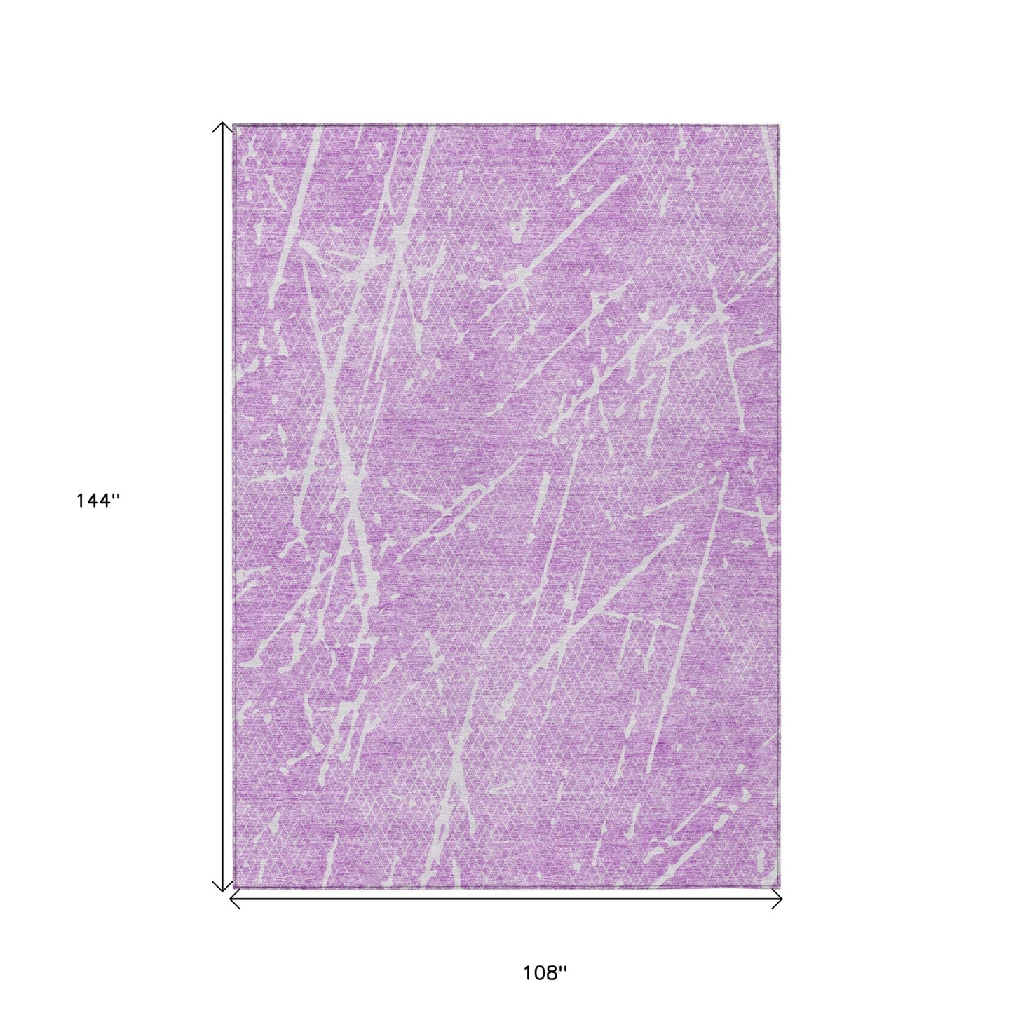 9' X 12' Lilac And Ivory Abstract Washable Indoor Outdoor Area Rug