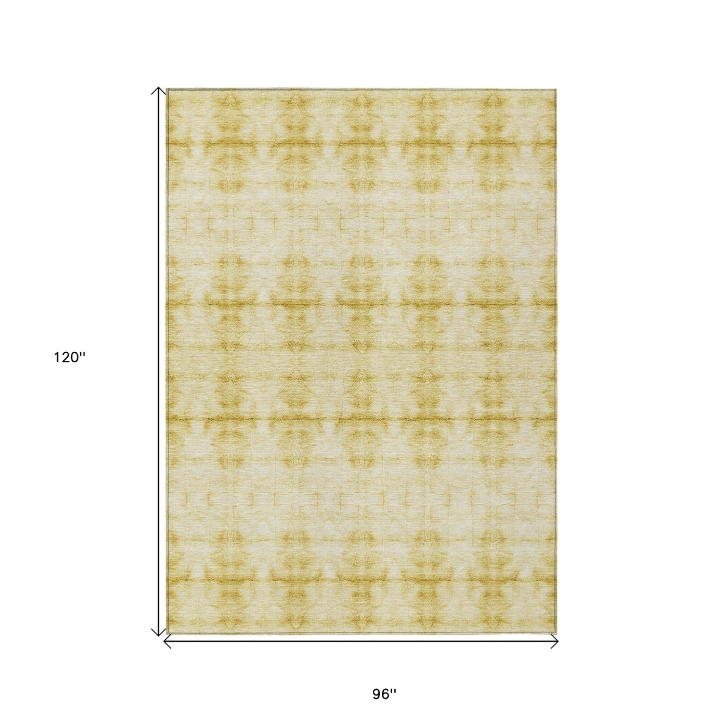 8' X 10' Wheat And Gold Geometric Washable Indoor Outdoor Area Rug
