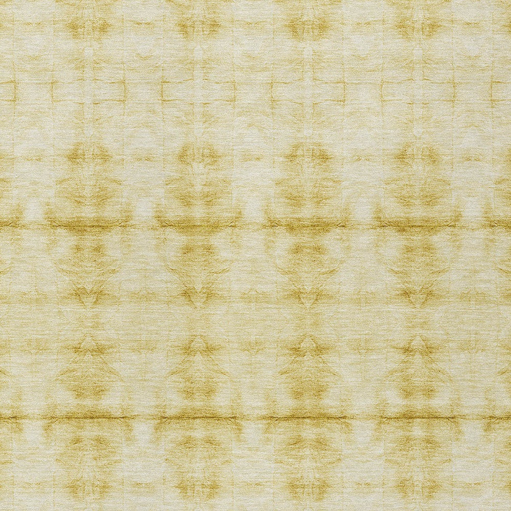 8' X 10' Wheat And Gold Geometric Washable Indoor Outdoor Area Rug
