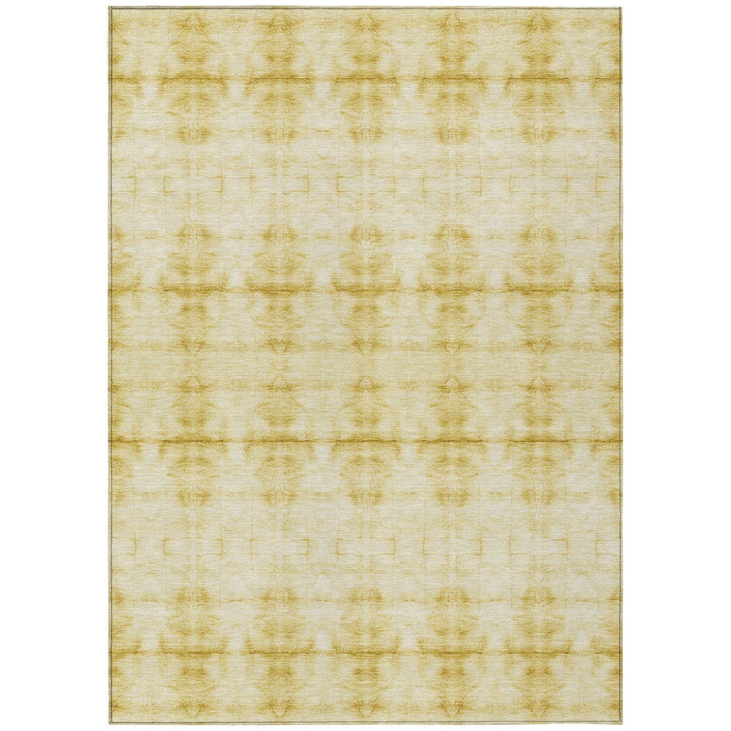 8' X 10' Wheat And Gold Geometric Washable Indoor Outdoor Area Rug